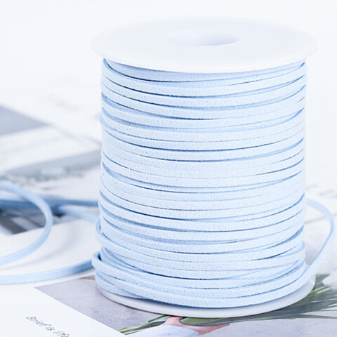 Шнур замшевый 3 мм голубой 1 метр