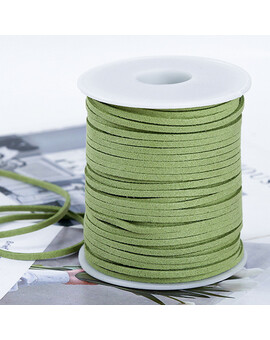 Шнур замшевый 3 мм зелёный 1 метр, изображение 1