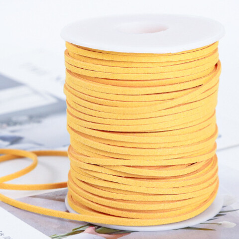 Шнур замшевый 3 мм жёлтый 1 метр