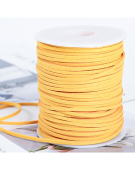 Шнур замшевый 3 мм жёлтый 1 метр, изображение 1