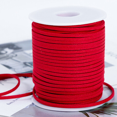 Шнур замшевый 3 мм красный 1 метр