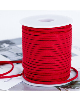 Шнур замшевый 3 мм красный 1 метр, изображение 1