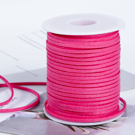 Шнур замшевый 3 мм фуксия 1 метр