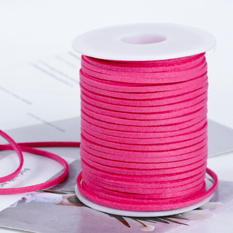 Шнур замшевый 3 мм фуксия 1 метр