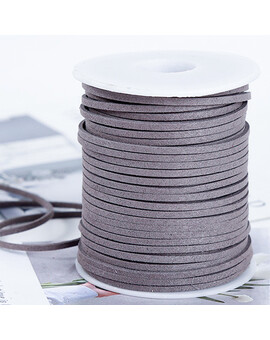 Шнур замшевый 3 мм тёмный серый 1 метр, изображение 1