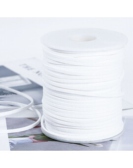 Шнур замшевый 3 мм белый 1 метр, изображение 1