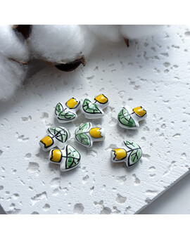 Бусины Тюльпан керамика 14х16 мм желтый, изображение 1