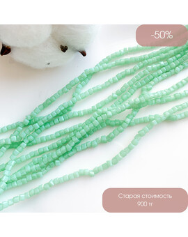 Бусины Квадратные стекло 3 мм светлый зеленый, изображение 1