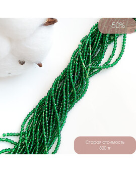 Бусины гранёные стекло 2 мм зелёный, изображение 1