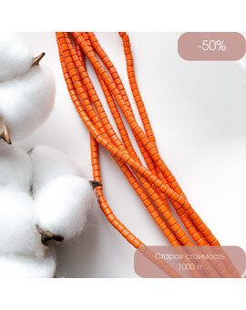 Бусины цилиндрические керамика 4 мм оранжевый, изображение 1