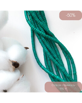 Бусины плоские керамика 2х4 мм бирюзовый, изображение 1