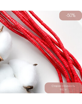 Бусины плоские керамика 2х4 мм красный, изображение 1