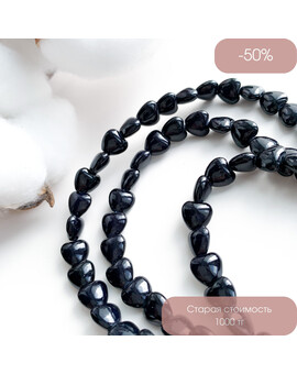 Бусины Сердце керамика 8 мм чёрный, изображение 1