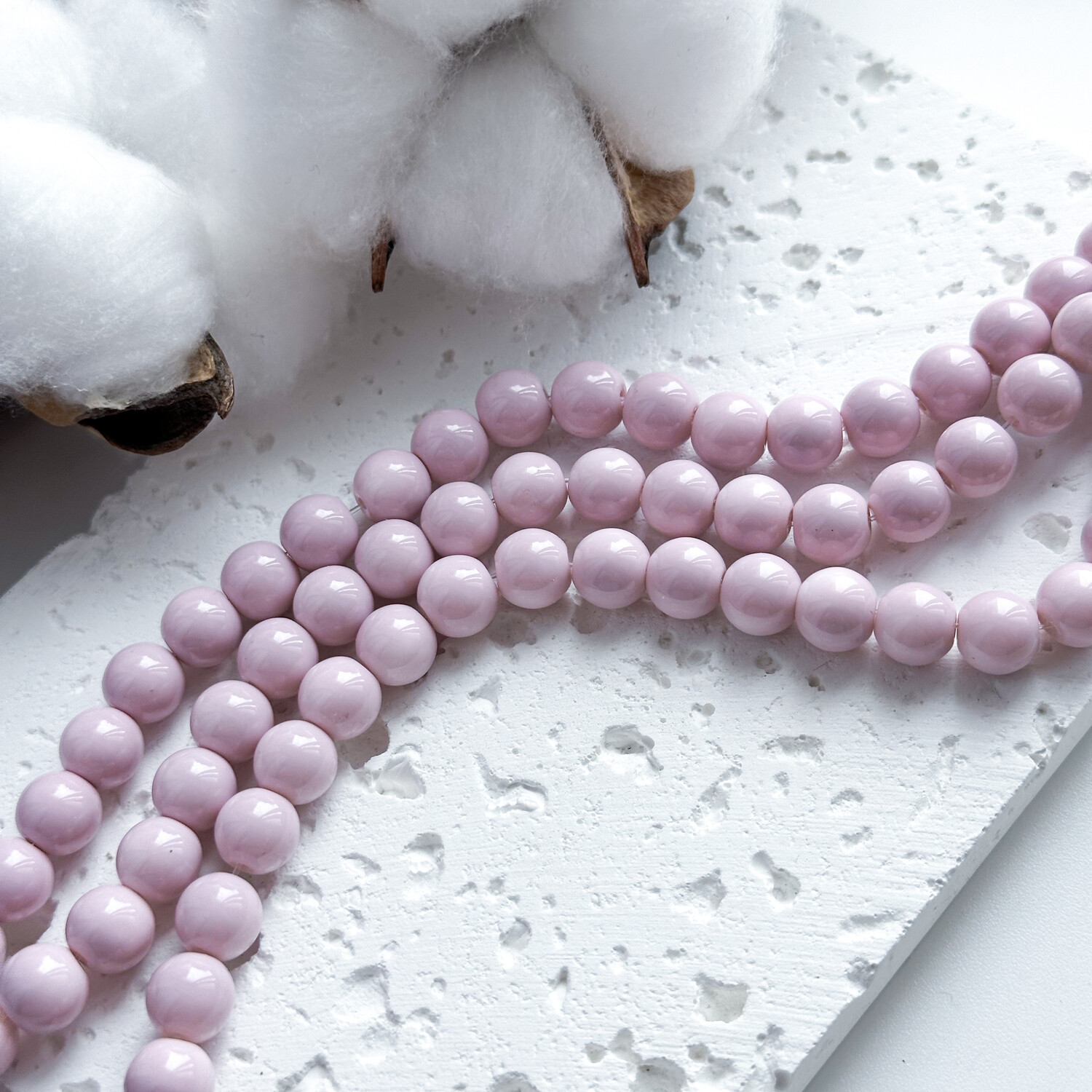 Бусины 8 мм стекло пурпурный