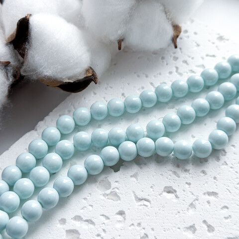 Бусины 8 мм стекло голубой