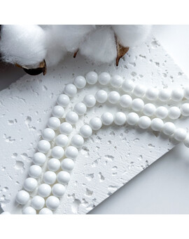 Бусины 8 мм стекло белый, изображение 1