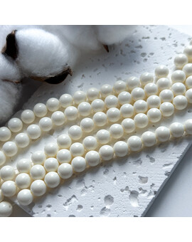 Бусины 8 мм стекло молочный, изображение 1