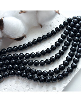 Бусины 8 мм стекло чёрный, изображение 1