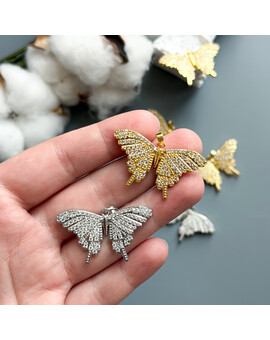 Подвеска Бабочка с инкрустацией 26х38 мм, изображение 2