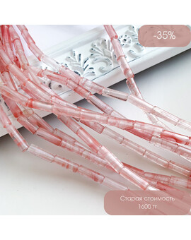 Кварц арбузный трубочки 4х13 мм нить, изображение 1