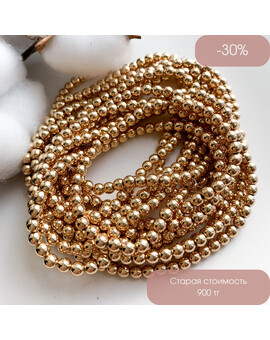 Гематит круглый 4 мм золото, изображение 1