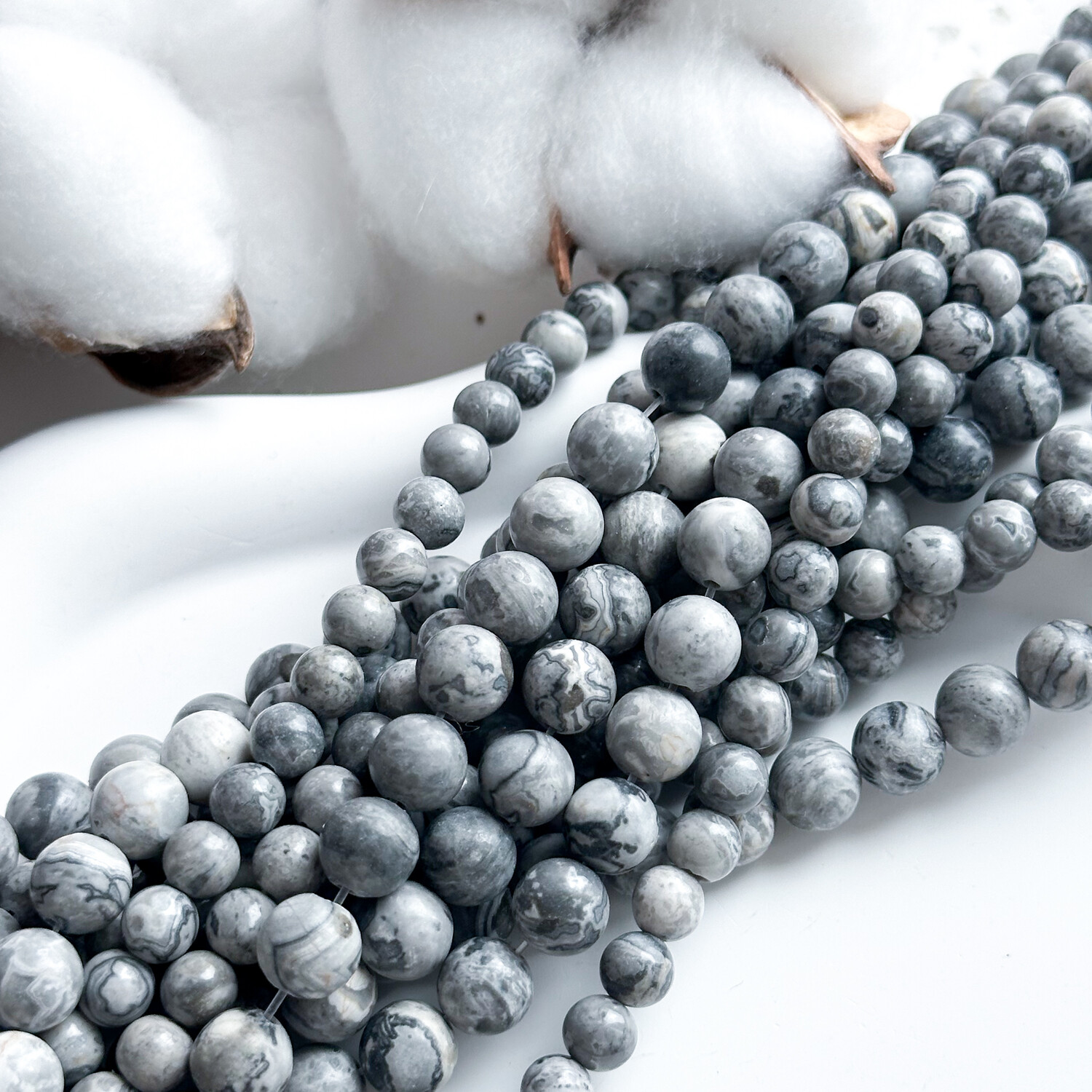 Яшма Пикассо серая матовая