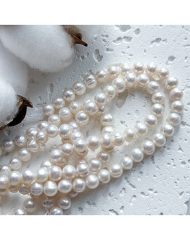 Жемчуг натуральный 6-7 мм круглый, изображение 1