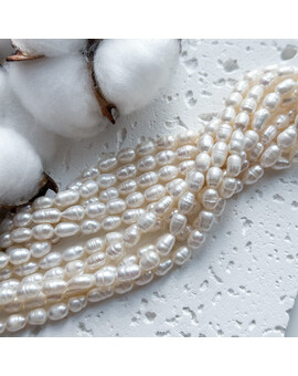 Жемчуг натуральный 5-6 мм овальный, изображение 1