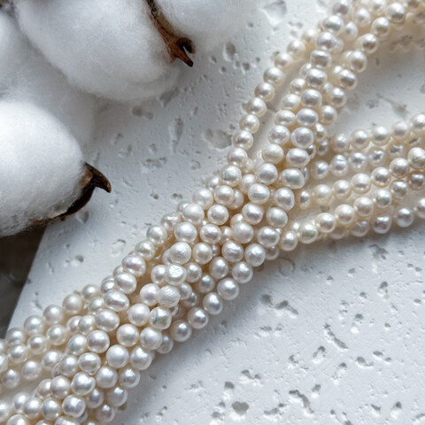 Жемчуг натуральный 4-5 мм круглый