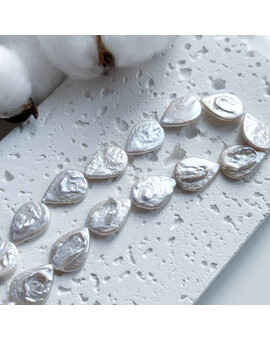 Жемчуг натуральный 13-17 мм плоский капля (1 шт.), изображение 1