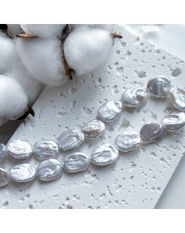 Жемчуг натуральный 12-13 мм плоский овальный (1 шт.), изображение 1