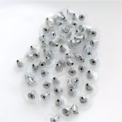 Заглушки на серьги с пластиковой вставкой (пара)