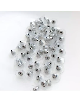 Заглушки на серьги с пластиковой вставкой (пара), изображение 1