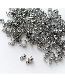 Каллоты (обжимные концевые колпачки) родий (10 шт.), изображение 1