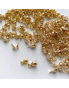 Каллоты (обжимные концевые колпачки) позолота 14К (10 шт.), изображение 1