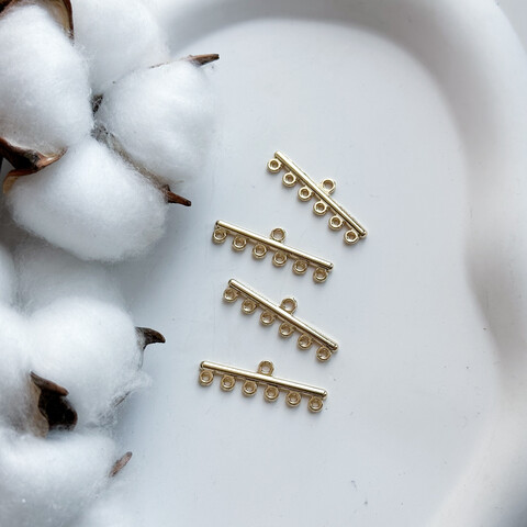 Концевик 30 мм 6 петель позолота 14К