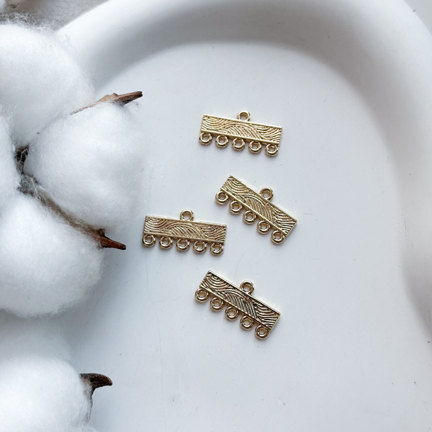 Концевик 20 мм 5 петель позолота 14К