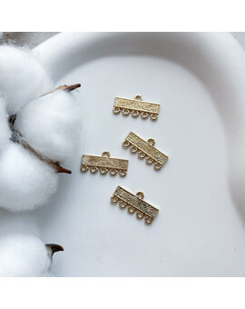 Концевик 20 мм 5 петель позолота 14К, изображение 1