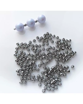 Разделительные бусины круглые родий 3 мм (10 шт.), изображение 1