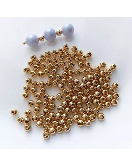 Разделительные бусины круглые позолота 18К 4 мм (10 шт.), изображение 1