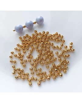 Разделительные бусины круглые позолота 18К 3 мм (10 шт.), изображение 1