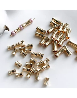 Разделительные бусины Трубочка позолота 14К 5х11 мм (большие) (5 шт.), изображение 1