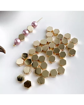 Разделительные бусины Многоугольные позолота 14К 5 мм 10 шт., изображение 1