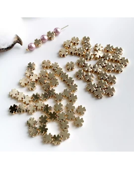 Разделительные бусины Клевер позолота 14К 10 шт., изображение 1