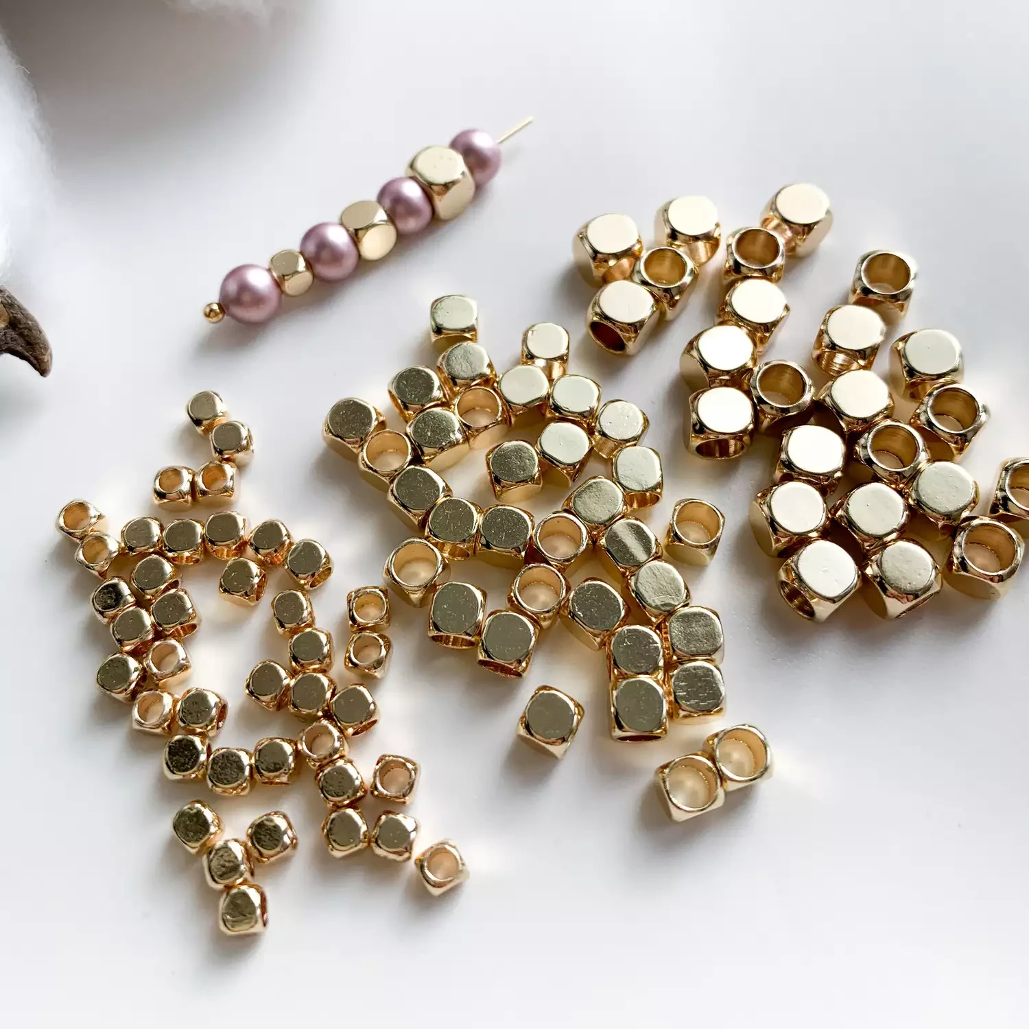 Разделительные бусины округлые позолота 14К 10 шт.