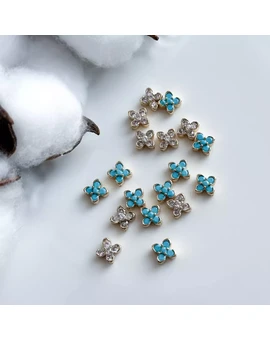 Разделительная бусина Цветок с цирконами 8 мм позолота 14К, изображение 1