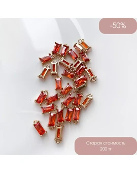 Подвеска Прямоугольная позолота 14К 4х9 мм оранжевый, изображение 1