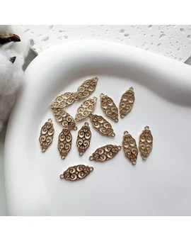 Коннектор с орнаментом 20х8 мм позолота 18К, изображение 1