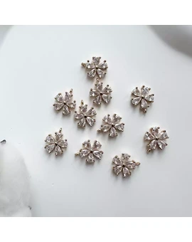 Подвеска с инкрустацией Цветок 13 мм позолота 18К, изображение 1