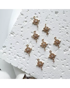 Коннектор с кристаллом 10х15 мм позолота 18К, изображение 1